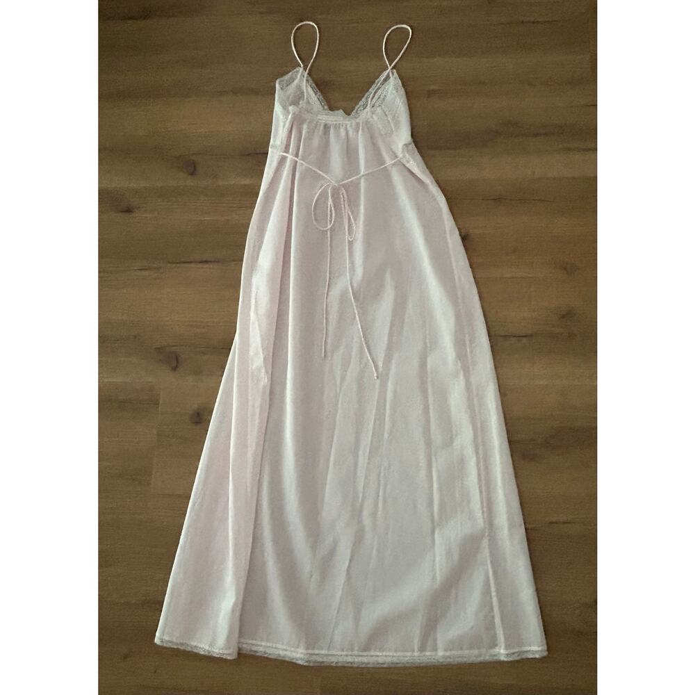 VTG Christian Dior Lingerie Pink Nightgown Deadstock Lace Maxi Slip Dress M - - Picture 7 of 8